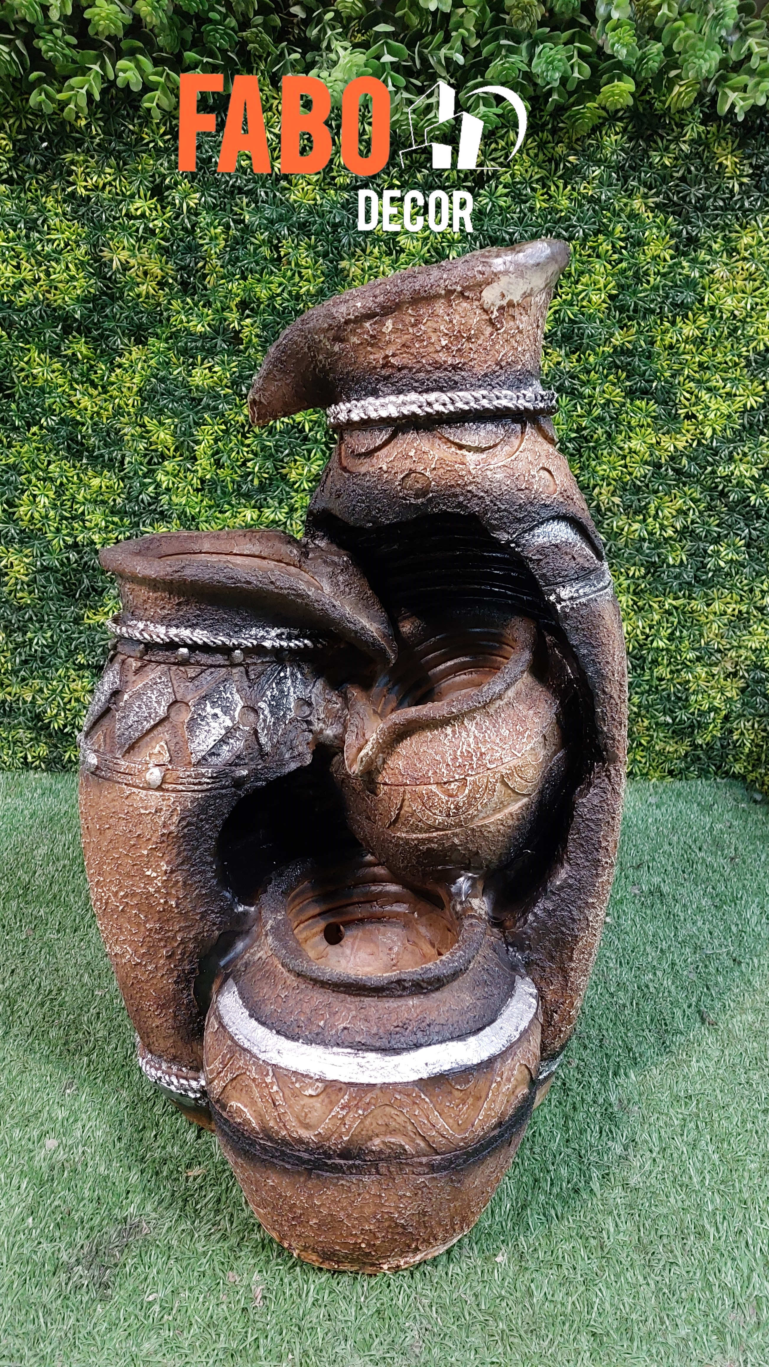 آبنمای رومیزی طرح کوزه‌های پلکانی با قابلیت نور پردازی کد 327