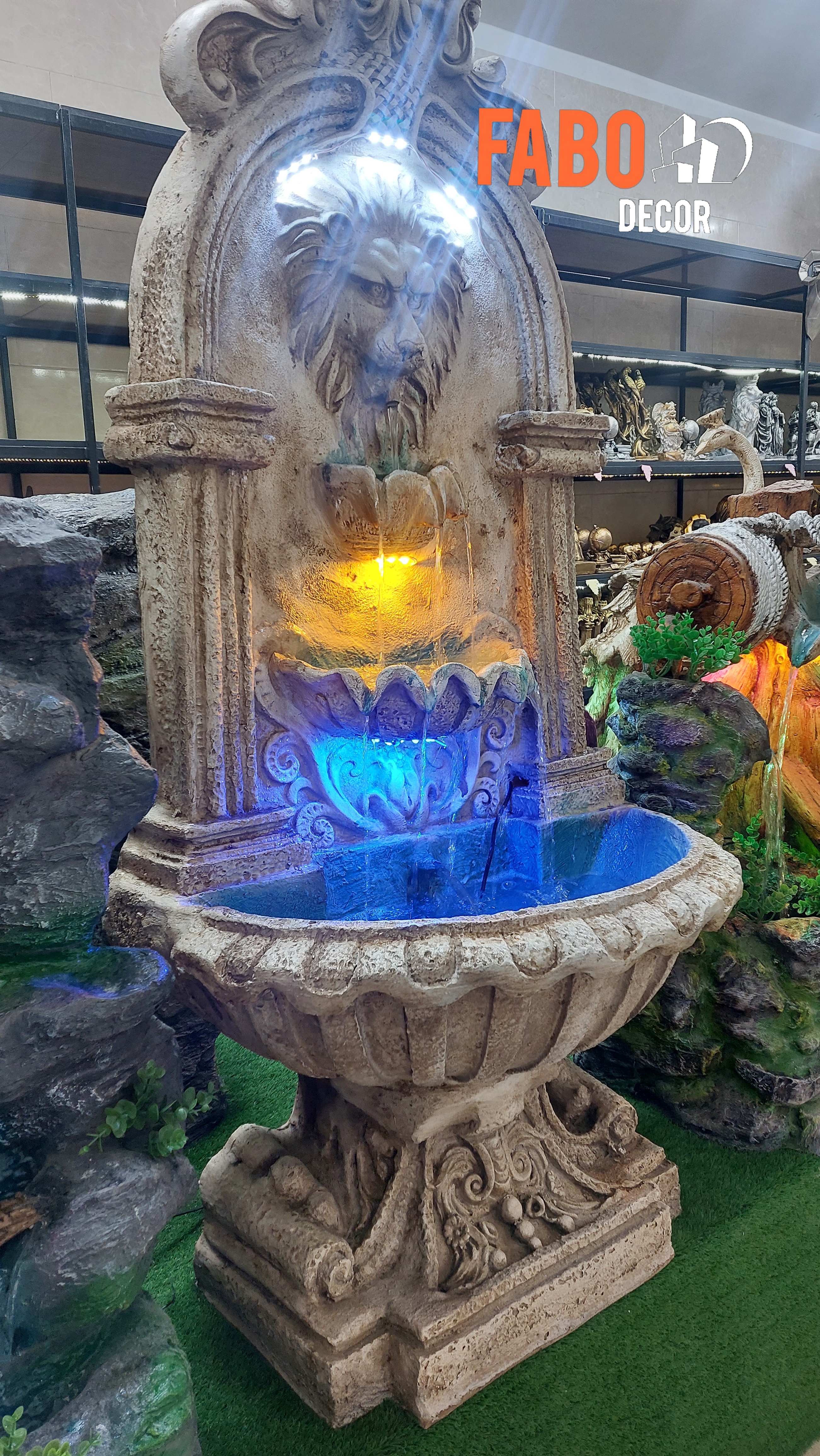 آبنما فایبر گلاس نشکن کد 725/ ارتفاع حدود 180 سانتیمتر