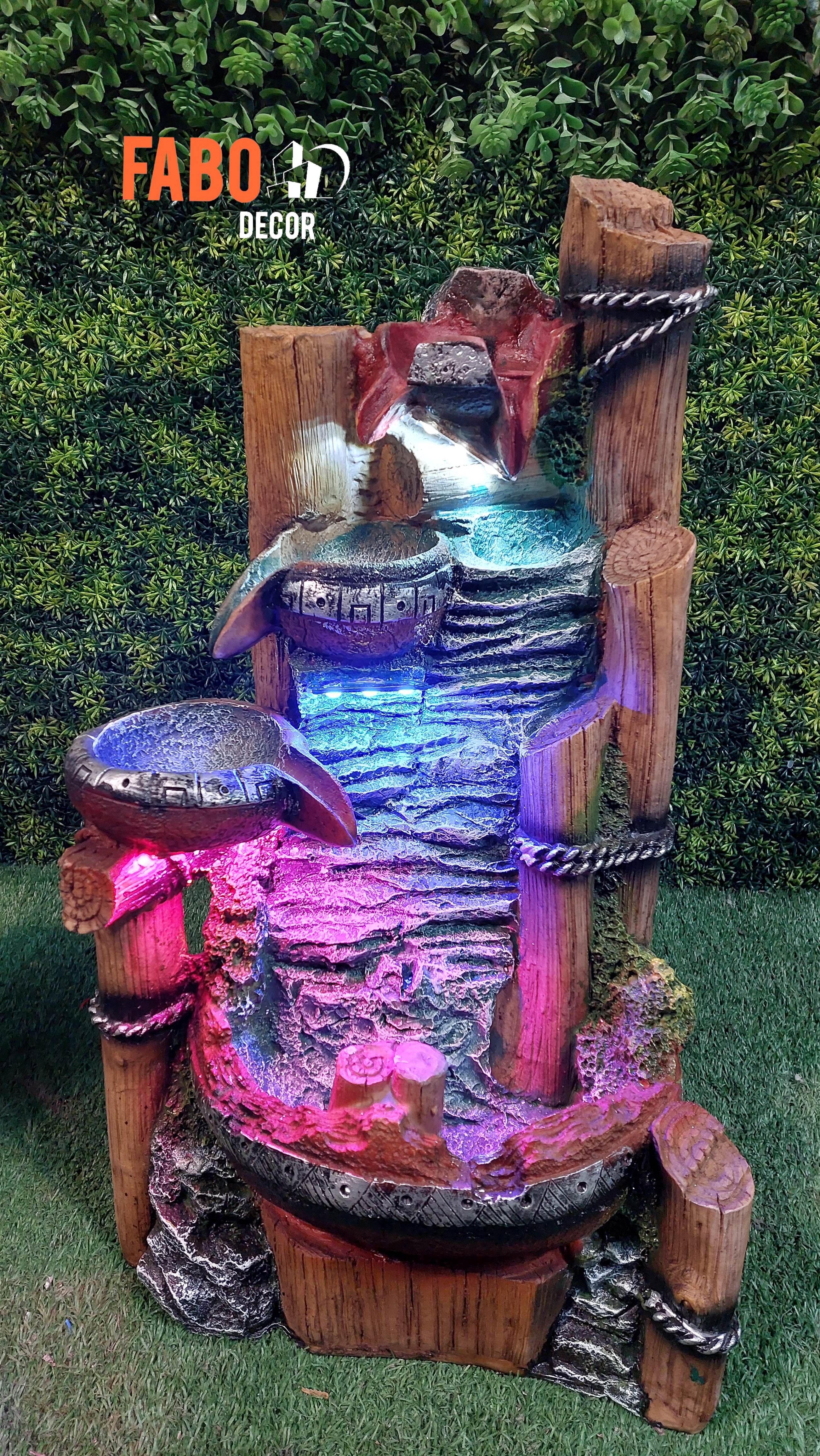 آبنما پلی استر رومیزی با نور پردازی کد 346