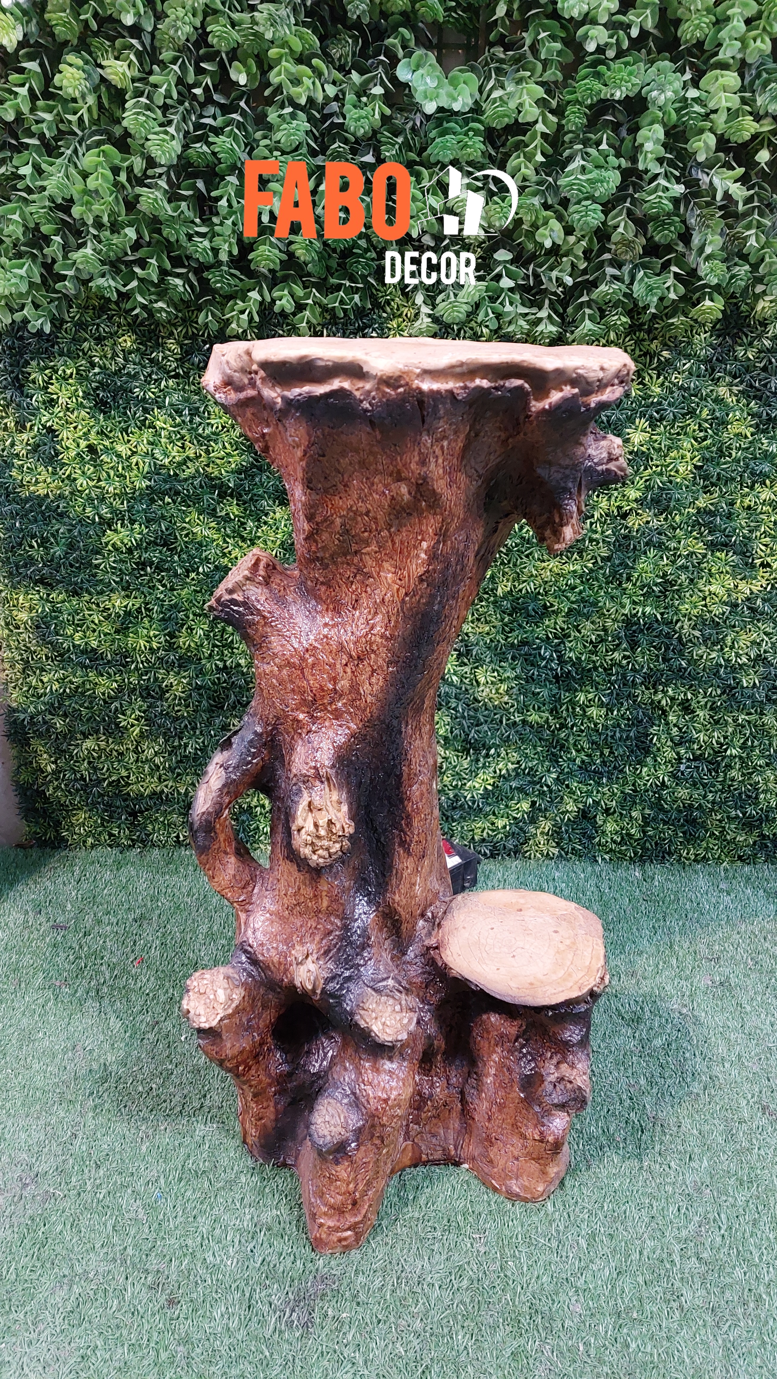 پایه آبنما پلی استر طرح تنه درخت کد 344