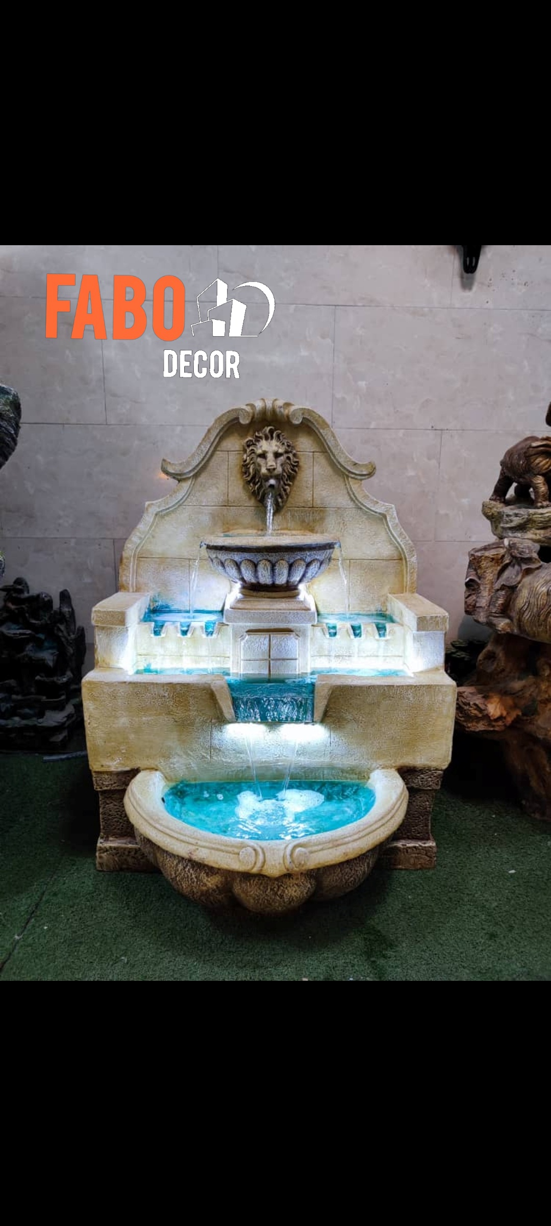 آبنما فایبر گلاس نشکن کد 739/ ارتفاع حدود 110 سانتیمتر